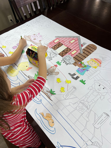 On The Farm Table Size Coloring Sheets